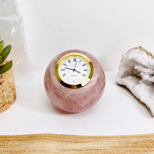 Rose Quartz Sphere Clock